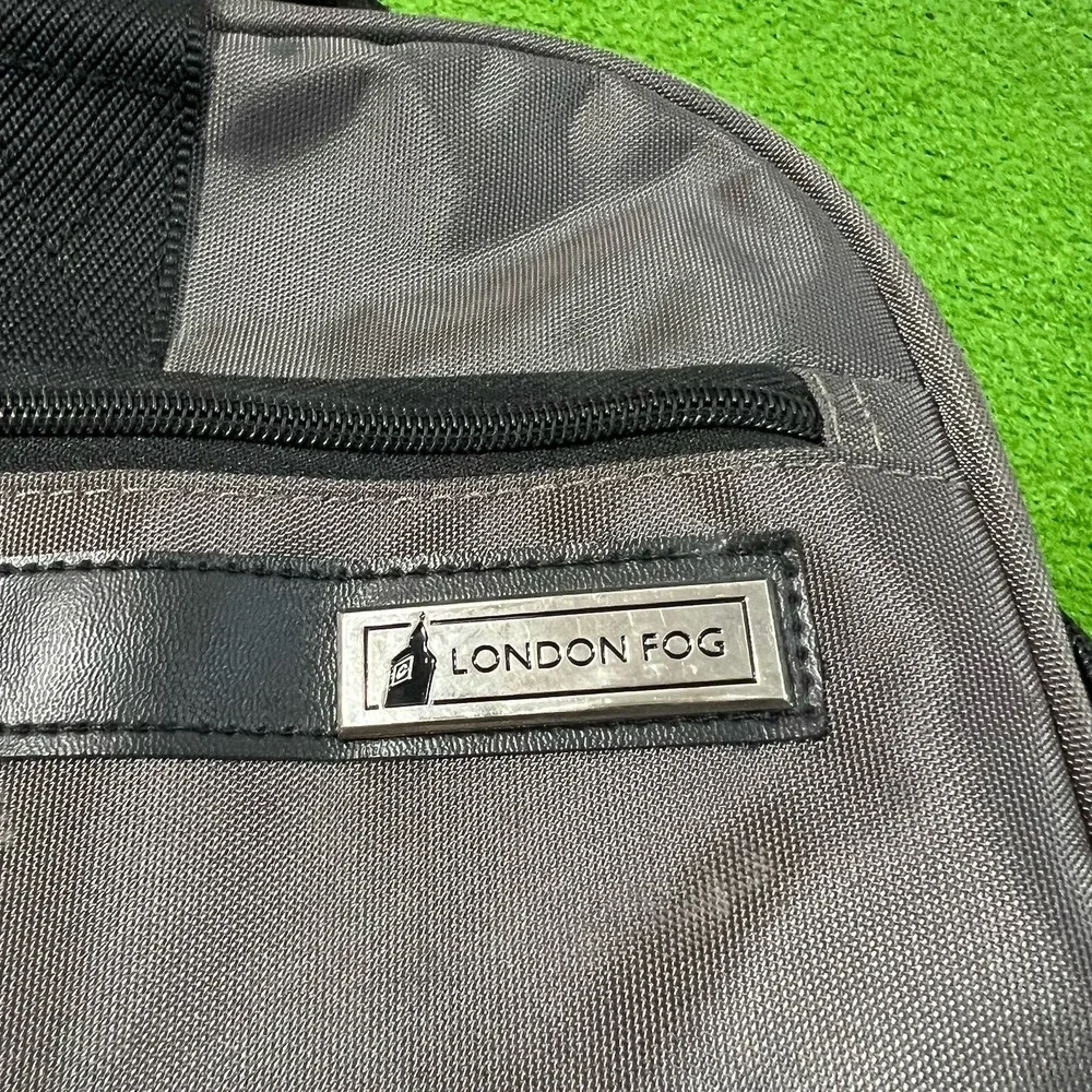 LONDON FOG Duffel Bag Canvas Travel Carry-On Gym Tote Luggage Pinstripe